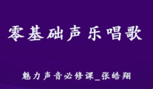 张皓翔 教你学唱歌教程 零基础唱歌教学 魅力声音必修课 百度网盘资源打包下载