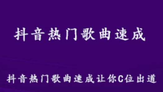 教你学唱歌 抖音热门歌曲速成教程 百度网盘资源打包下载