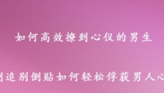 撩学 如何高效撩到心仪的男生 追求男神恋爱方法和技巧 4.69G课程百度网盘打包下载 