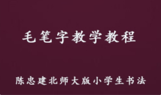 陈忠建北师大版 小学生书法视频课程 毛笔字教学课程 4.81G百度网盘资源打包下载