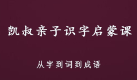 凯叔亲子识字启蒙课 儿童识字入门基础,学前快速教学,识字基础  6.08 GB百度网盘打包下载 