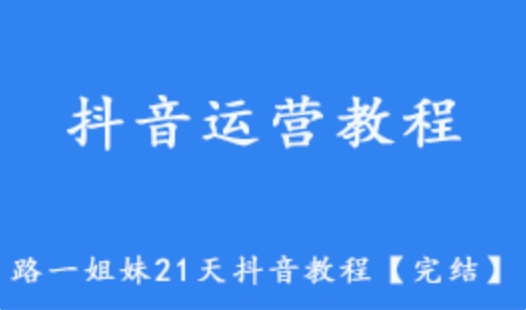 抖音短视频运营网课 路一姐妹21天抖音教程 百度网盘资源打包下载