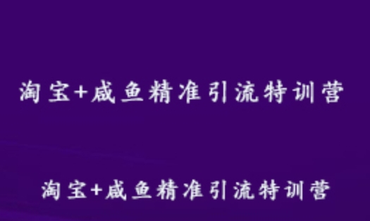 淘宝/咸鱼精准引流教学课程特训营 百度网盘资源打包下载